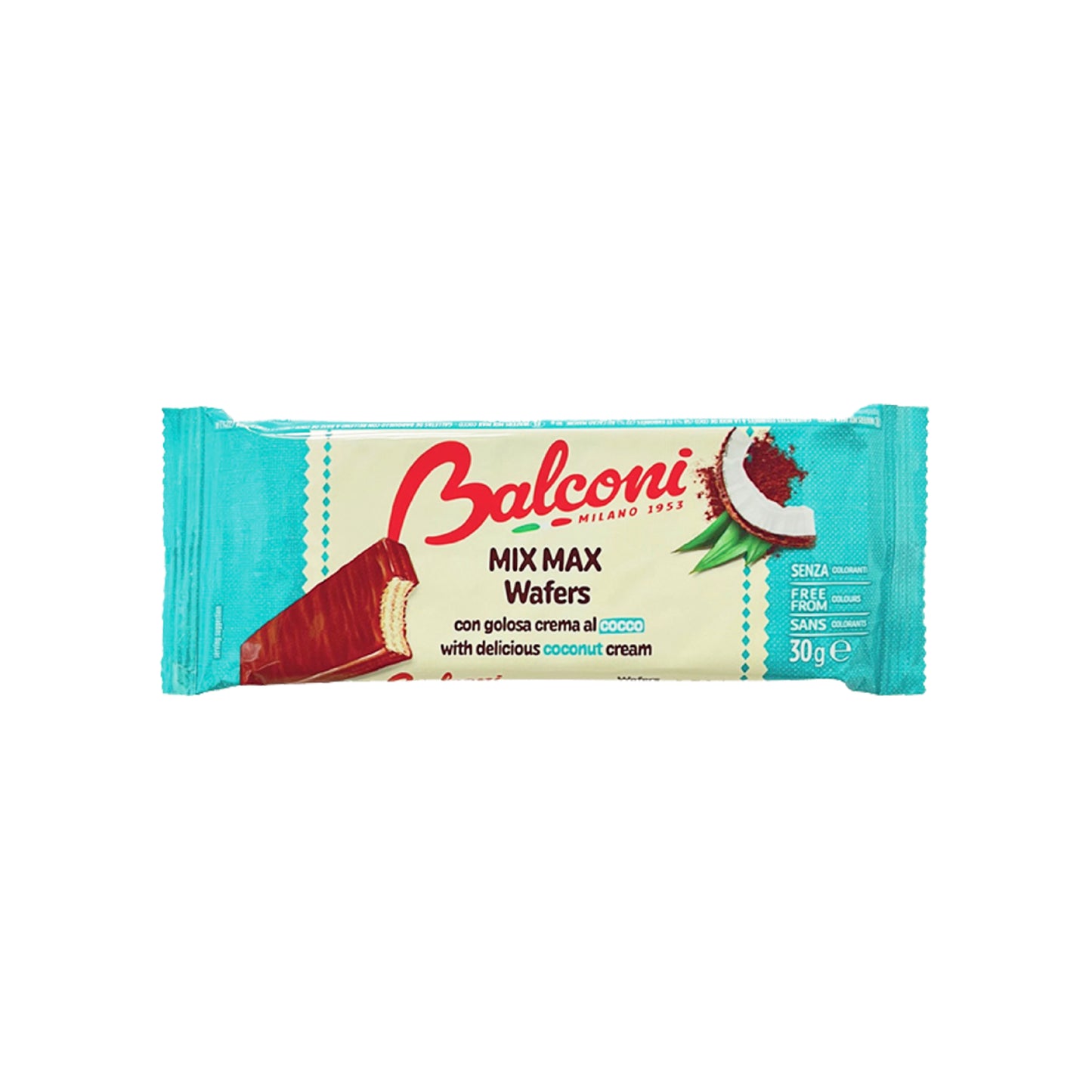 BALCONI Mix Max: Crispy Cocoa Wafer With Coconut Cream (30g) - 28 Pieces per box