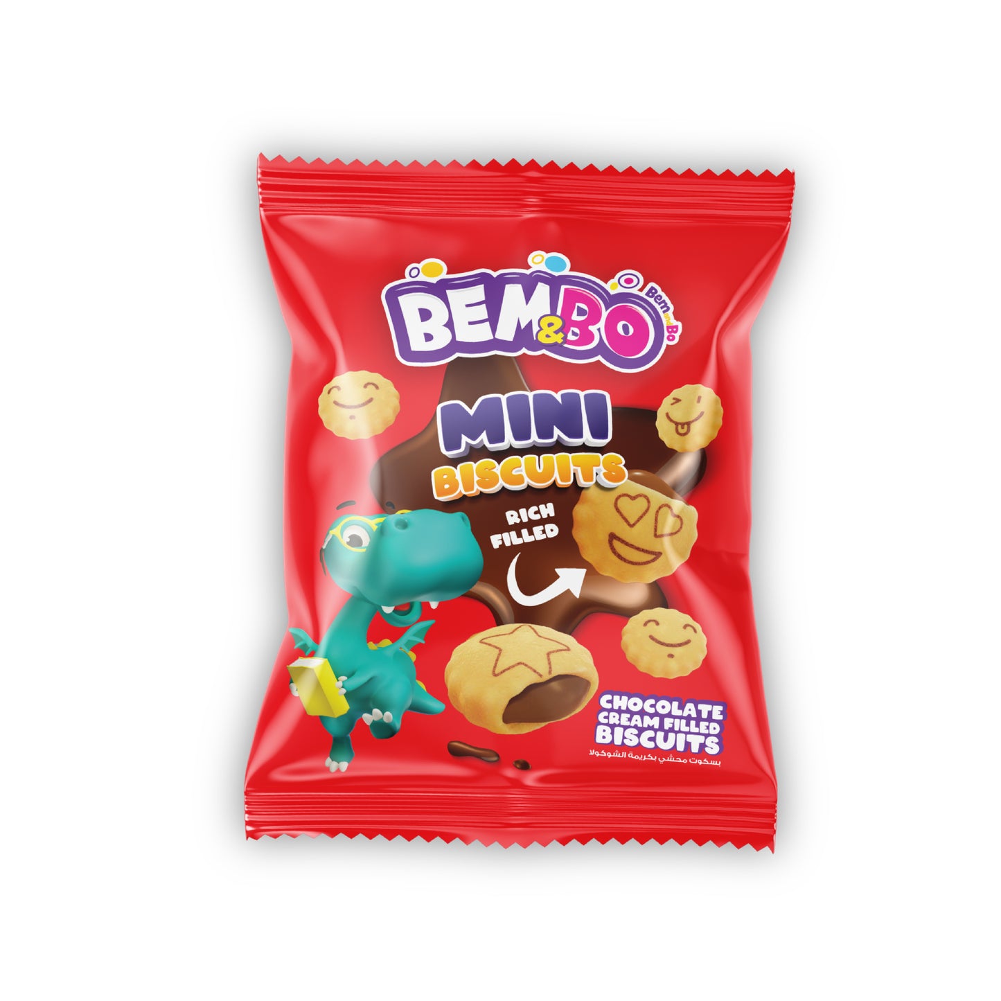 BEMBO Chocolate Cream Filled Mini Biscuits (15g) - 48 Pieces per box