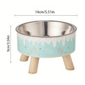 Elevated Stainless Steel Pet Bowl – Anti‑Spill Cat Feeding & Water Dish with Neck Protection