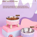 Elevated Stainless Steel Pet Bowl – Anti‑Spill Cat Feeding & Water Dish with Neck Protection