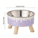 Elevated Stainless Steel Pet Bowl – Anti‑Spill Cat Feeding & Water Dish with Neck Protection