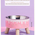 Elevated Stainless Steel Pet Bowl – Anti‑Spill Cat Feeding & Water Dish with Neck Protection