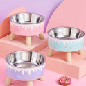 Elevated Stainless Steel Pet Bowl – Anti‑Spill Cat Feeding & Water Dish with Neck Protection