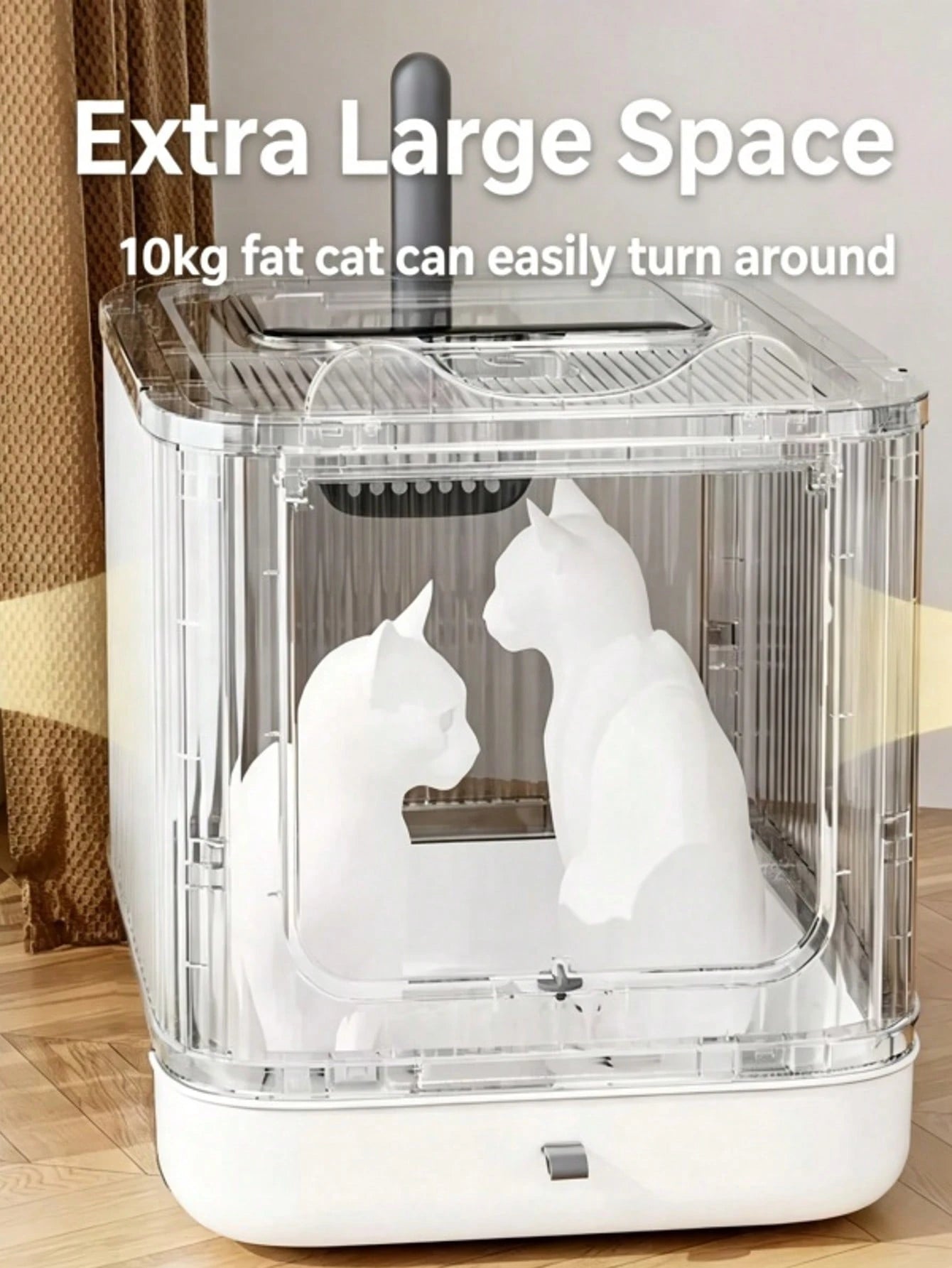 Enclosed Dual Door Cat Litter Box with Scoop | Odor Control Litter Tray