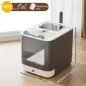Enclosed Dual Door Cat Litter Box with Scoop | Odor Control Litter Tray