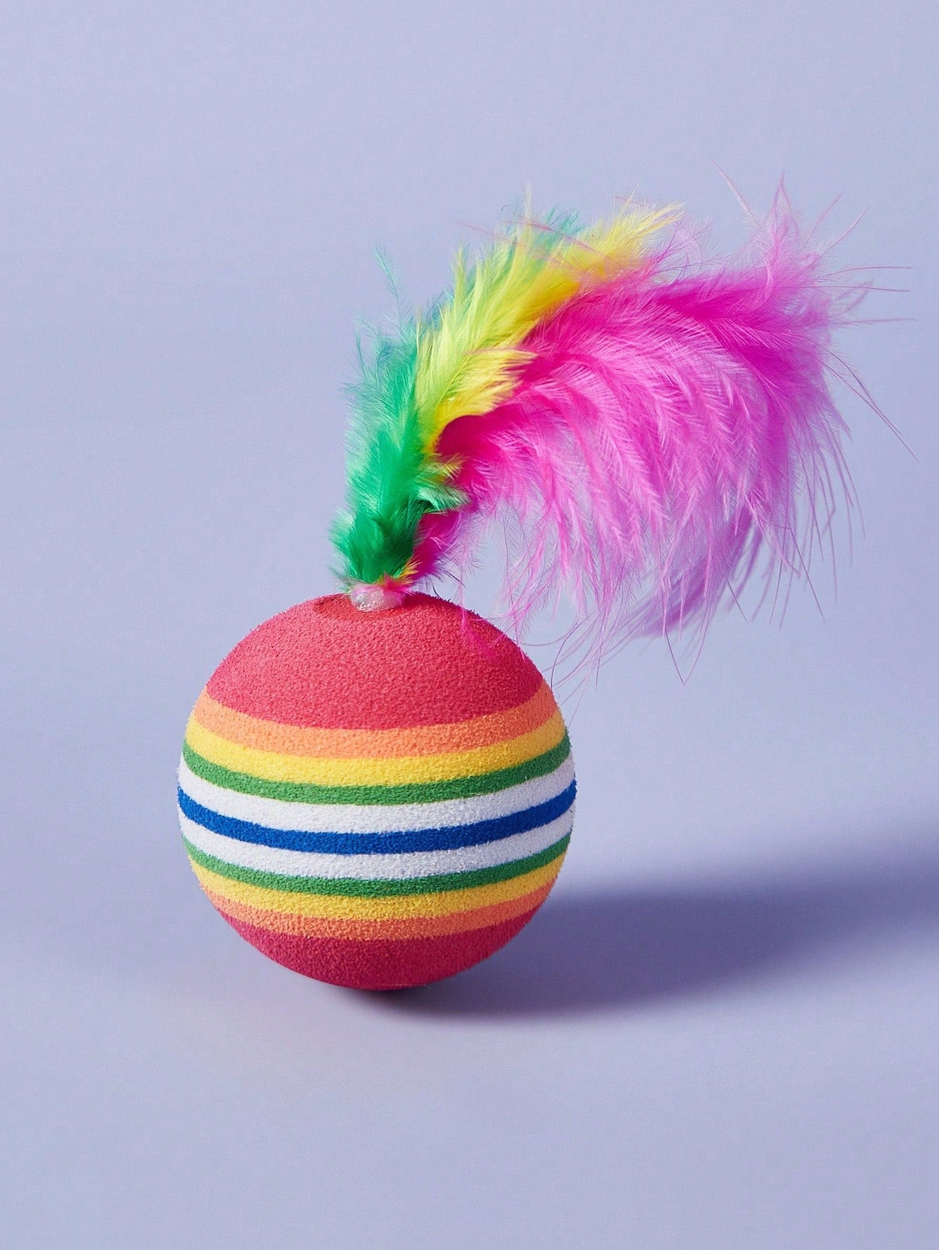 Interactive Rainbow Feather Cat Balls | Colorful Cat Toy (Set of 6 Pieces)