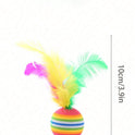 Interactive Rainbow Feather Cat Balls | Colorful Cat Toy (Set of 6 Pieces)