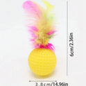 Interactive Rainbow Feather Cat Balls | Colorful Cat Toy (Set of 6 Pieces)