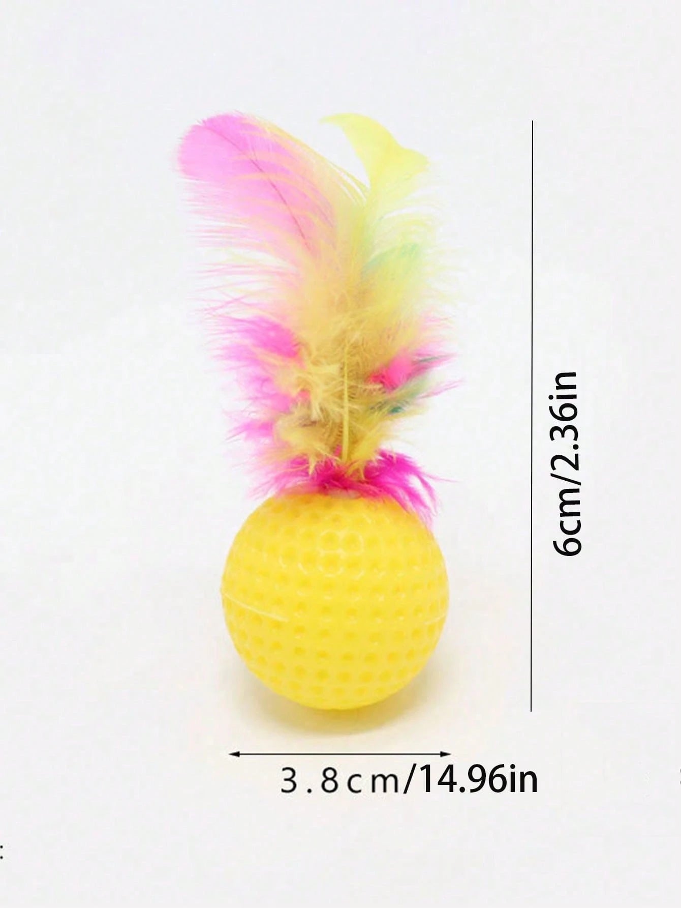 Interactive Rainbow Feather Cat Balls | Colorful Cat Toy (Set of 6 Pieces)