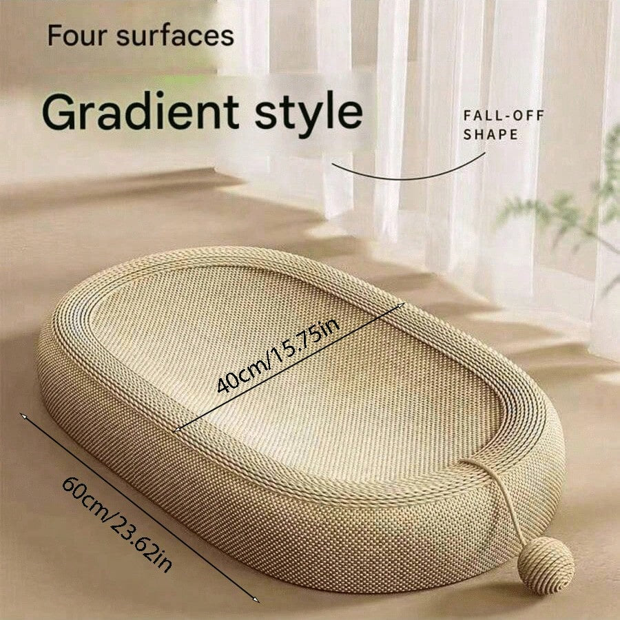 Oval Cat Scratching Board Bed | Natural Sisal Scratcher for Cats