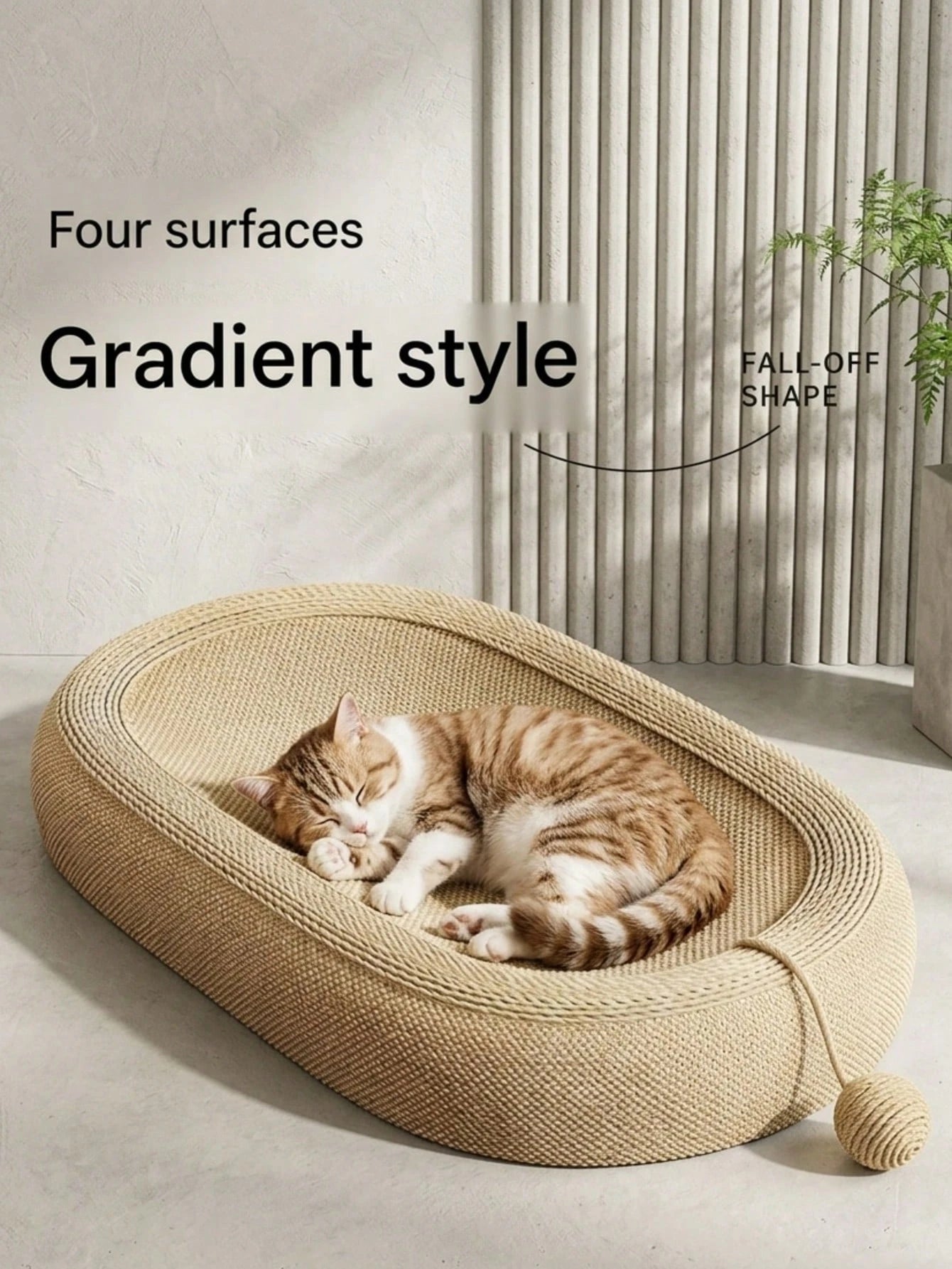 Oval Cat Scratching Board Bed | Natural Sisal Scratcher for Cats