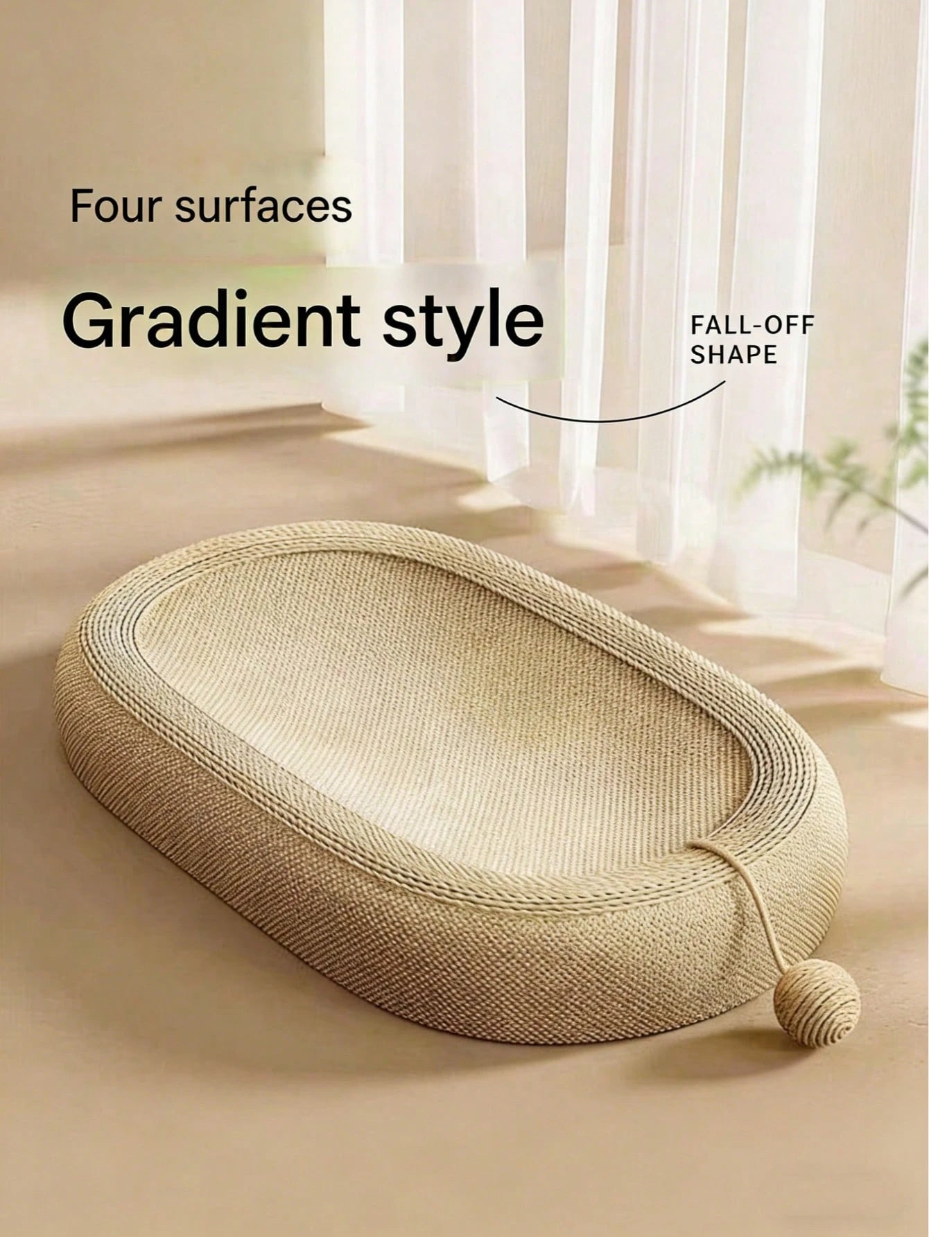 Oval Cat Scratching Board Bed | Natural Sisal Scratcher for Cats
