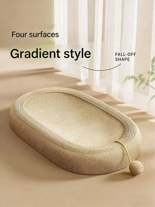 Oval Cat Scratching Board Bed | Natural Sisal Scratcher for Cats