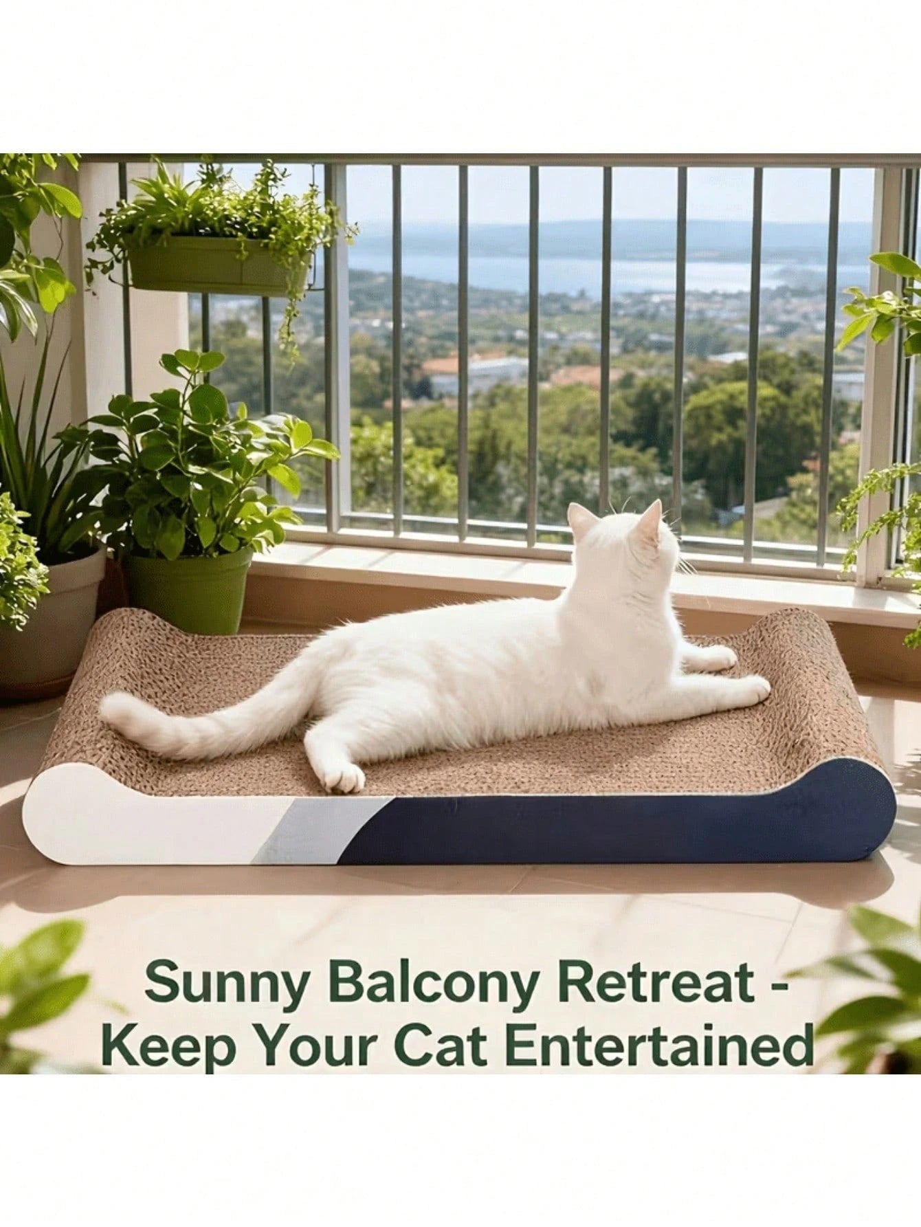 Extra Large Cardboard Cat Scratching Bed | Durable Cat Scratcher & Lounge for Indoor Cats