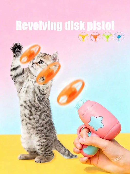Pet Flying Disc Launcher Toy | Interactive Outdoor Dog & Cat Toy