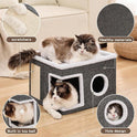 Luxury Cat Bed House | Foldable 2-Layer Sisal Cat Mansion