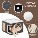 Luxury Cat Bed House | Foldable 2-Layer Sisal Cat Mansion