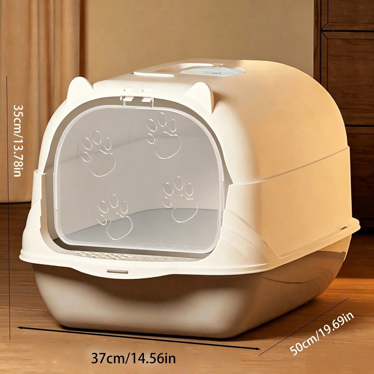Large Enclosed Cat Litter Box with Lid & Scoop | Odor Control