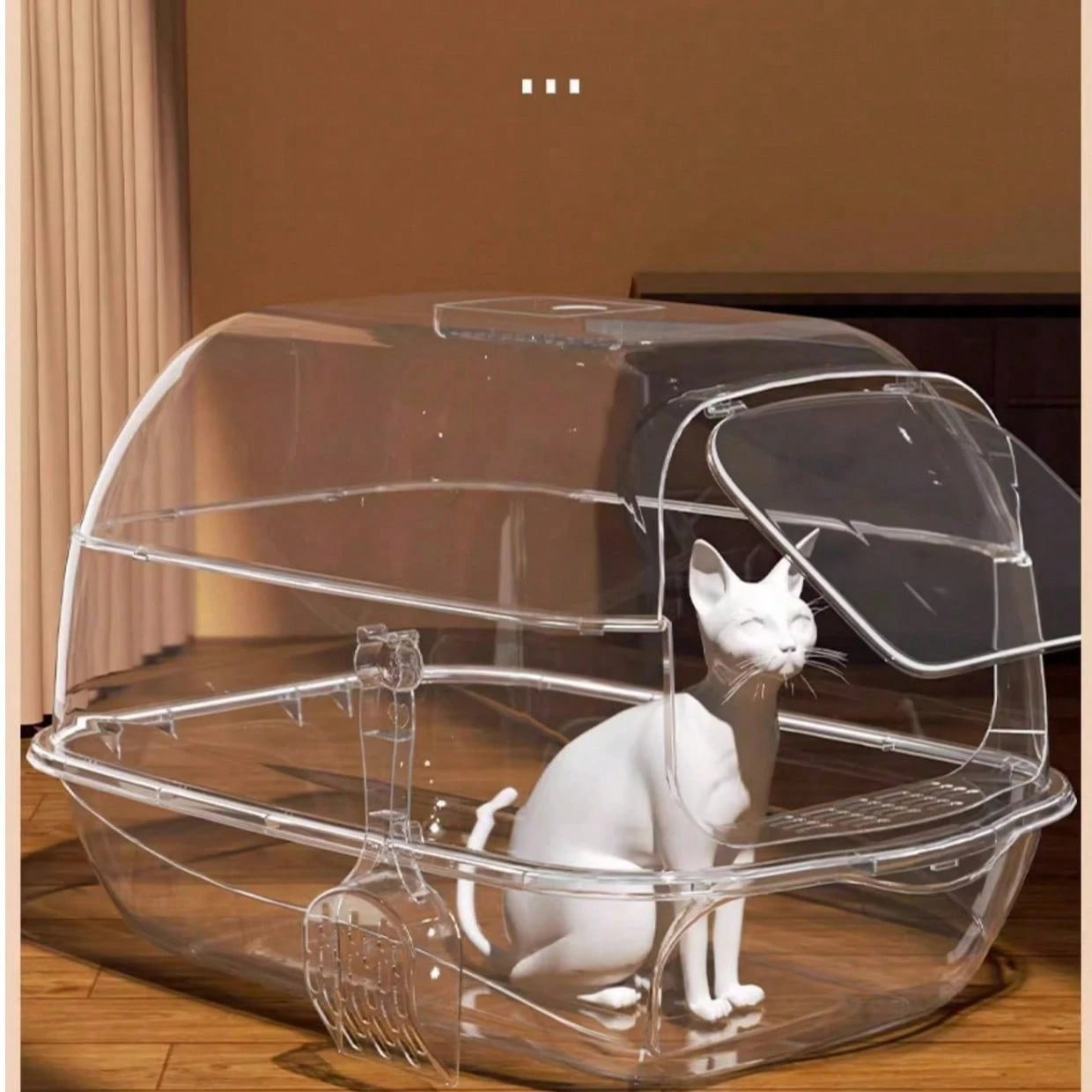 Large Enclosed Cat Litter Box with Lid & Scoop | Odor Control