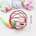 8PCS Cat Feather Ball Toy Set | Interactive Chase Toys for Indoor Cats