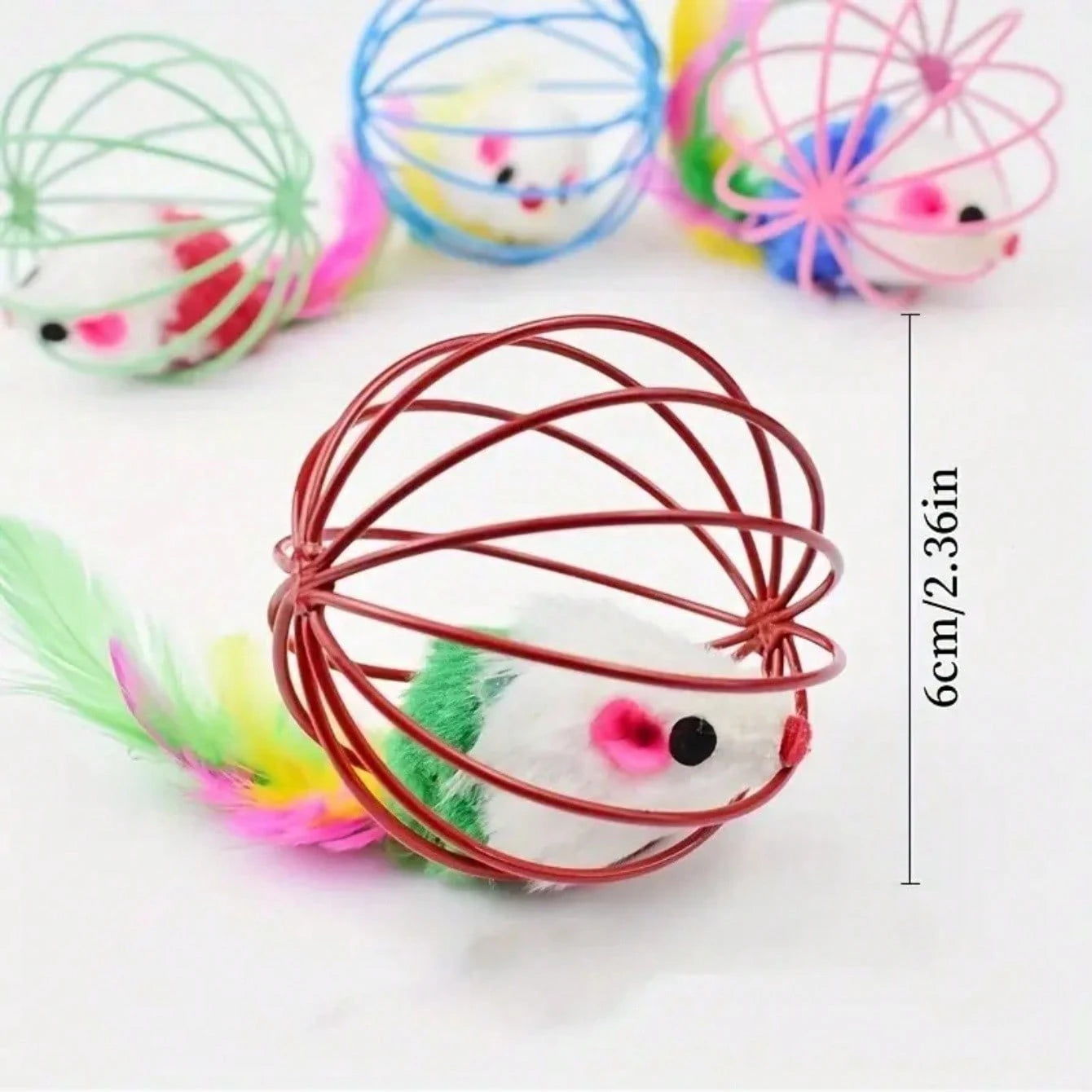 8PCS Cat Feather Ball Toy Set | Interactive Chase Toys for Indoor Cats