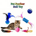 8PCS Cat Feather Ball Toy Set | Interactive Chase Toys for Indoor Cats
