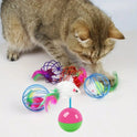 8PCS Cat Feather Ball Toy Set | Interactive Chase Toys for Indoor Cats