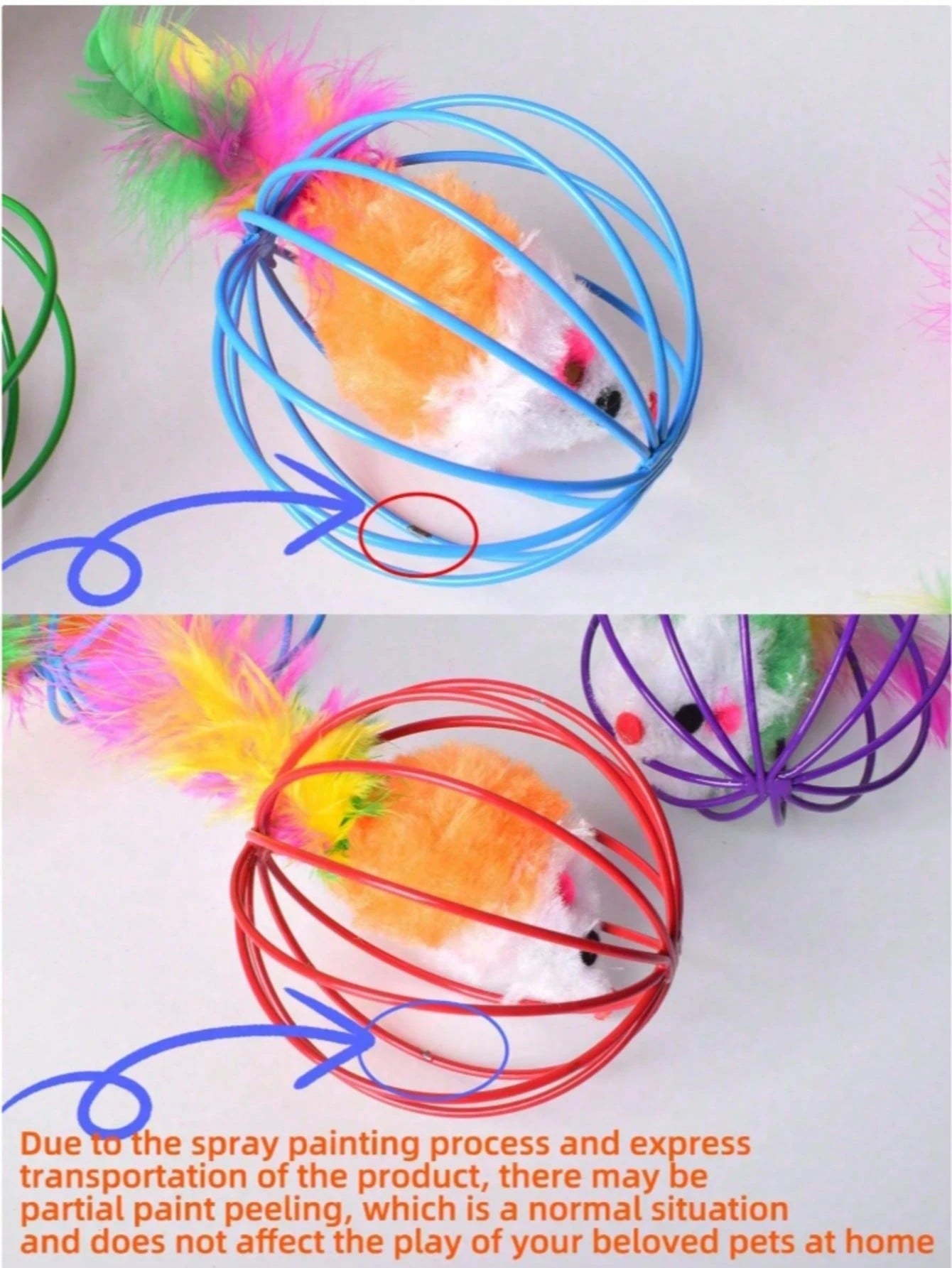 8PCS Cat Feather Ball Toy Set | Interactive Chase Toys for Indoor Cats