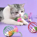 8PCS Cat Feather Ball Toy Set | Interactive Chase Toys for Indoor Cats