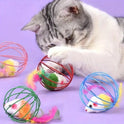 8PCS Cat Feather Ball Toy Set | Interactive Chase Toys for Indoor Cats