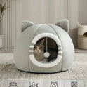 Washable Cat Cave Bed for Indoor Cats & Kittens | Soft Plush Pet House