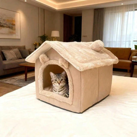 Large Cozy Cat Bed | All-Season Pet Bed for Cats & Small Dogs