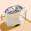 Elevated Stainless Steel Cat Bowl | Tilted Anti-Spill Pet Feeder