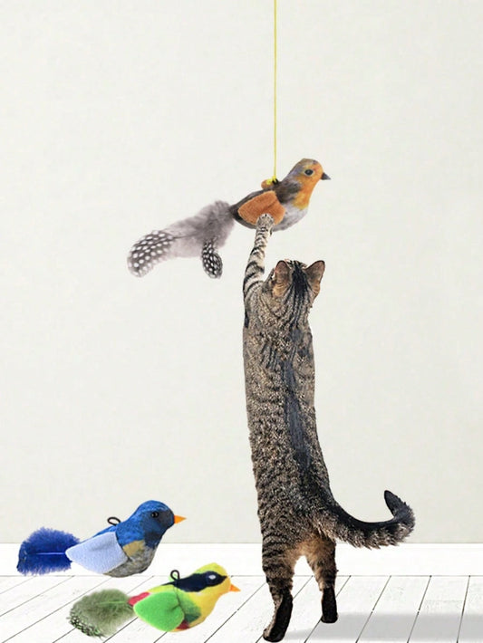 Interactive Hanging Bird Cat Toy | Chirping Sound & Flapping Wings