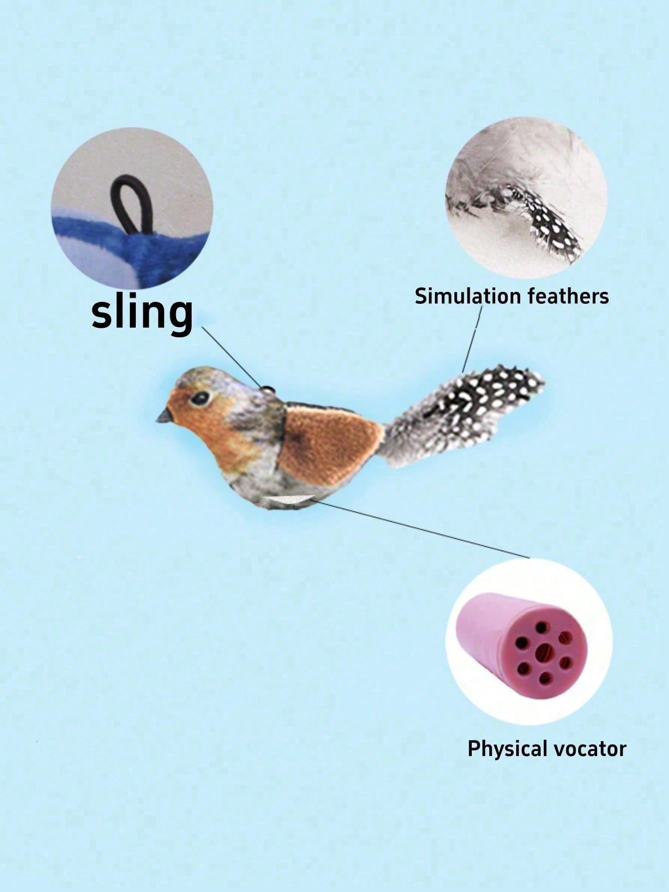 Interactive Hanging Bird Cat Toy | Chirping Sound & Flapping Wings