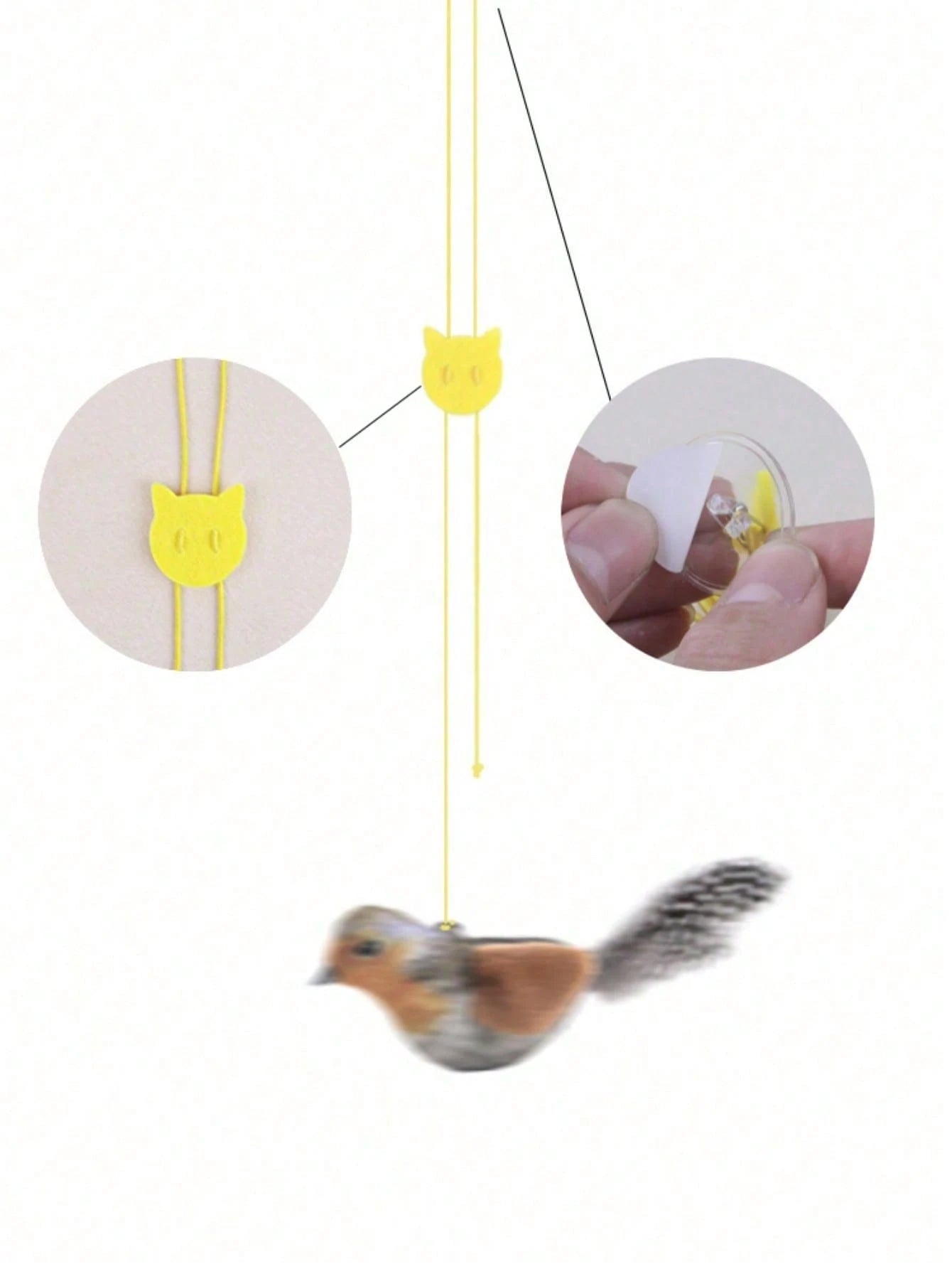 Interactive Hanging Bird Cat Toy | Chirping Sound & Flapping Wings