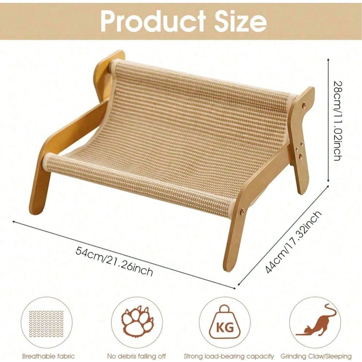 2-in-1 Cat Tree Hammock & Scratching Post – Durable Cat Furniture