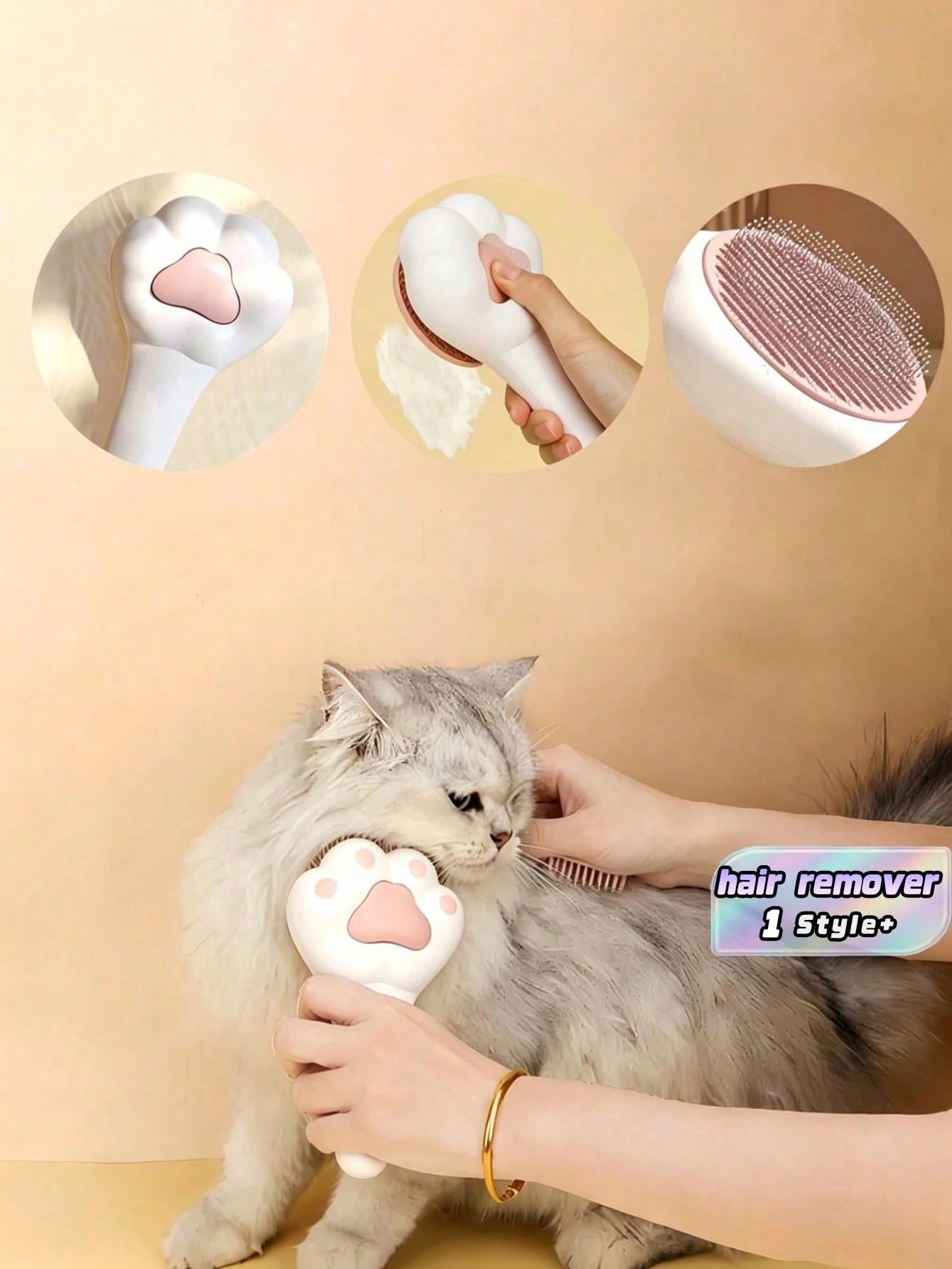 2-in-1 Cat Deshedding Brush | Massage & Grooming Comb for Cats