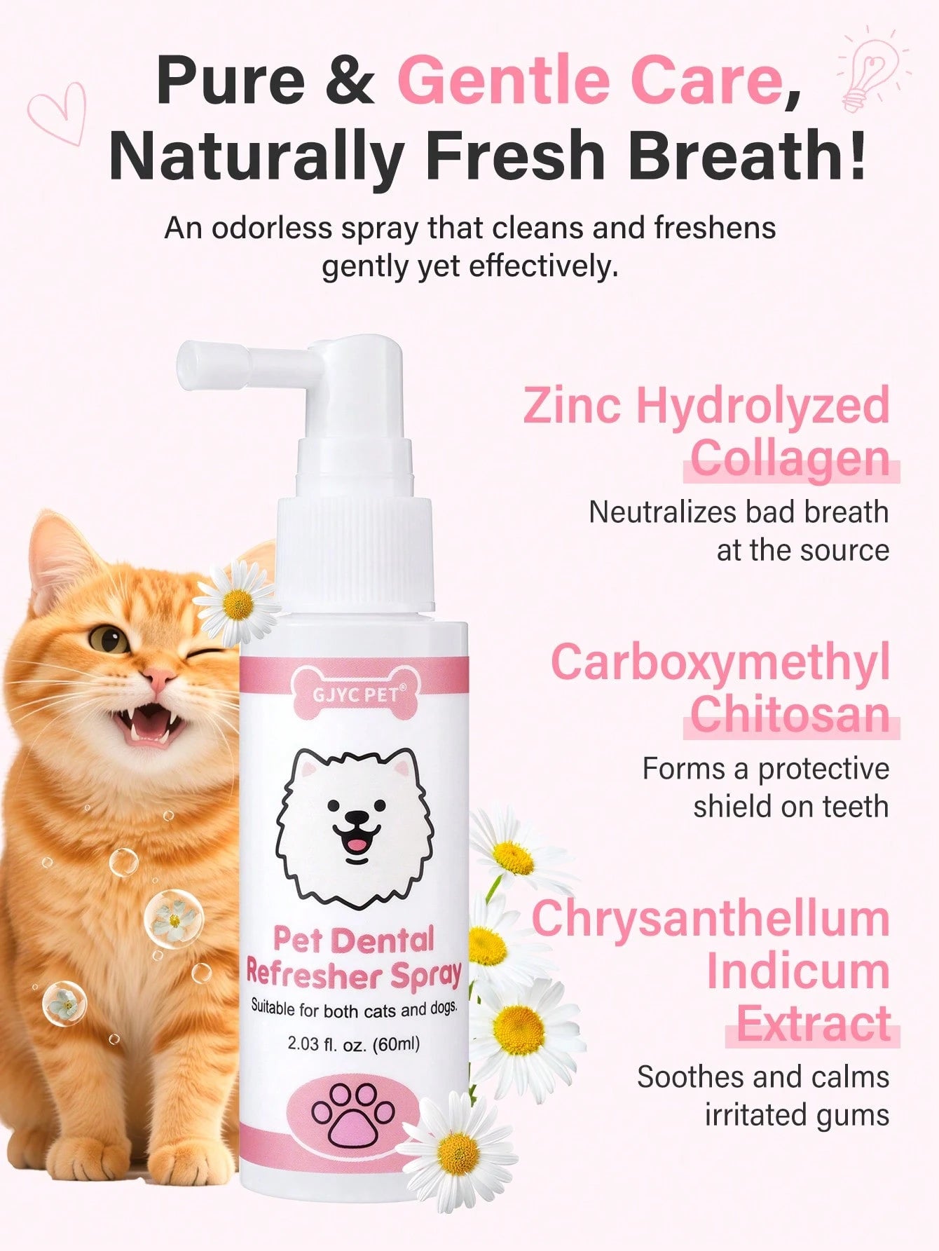 Cat Dental Spray for Fresh Breath & Teeth Cleaning (60ml)