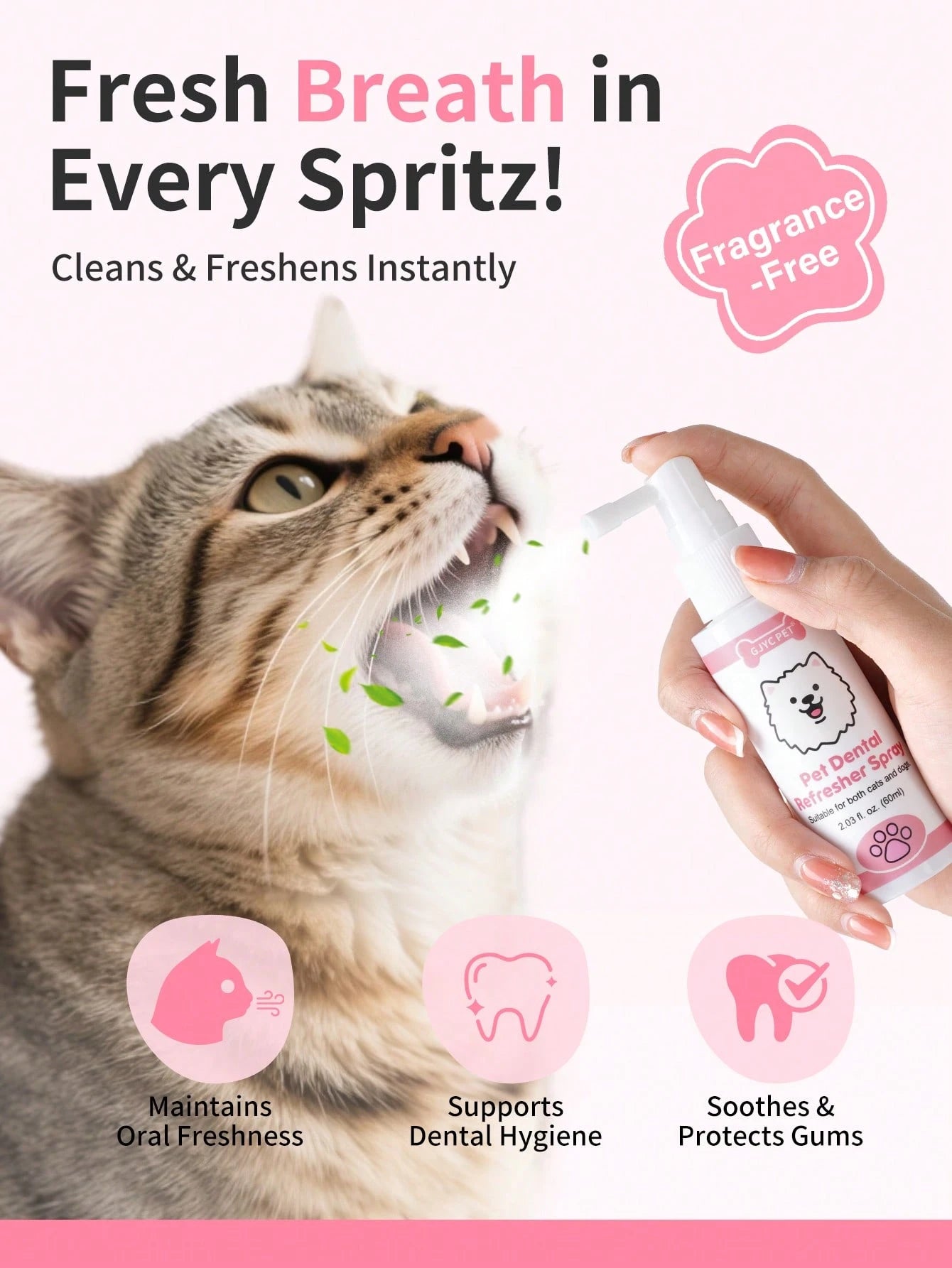 Cat Dental Spray for Fresh Breath & Teeth Cleaning (60ml)