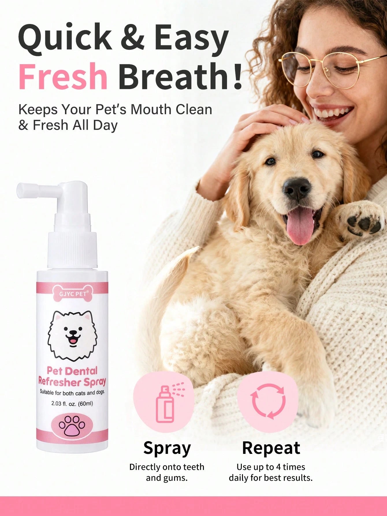 Cat Dental Spray for Fresh Breath & Teeth Cleaning (60ml)