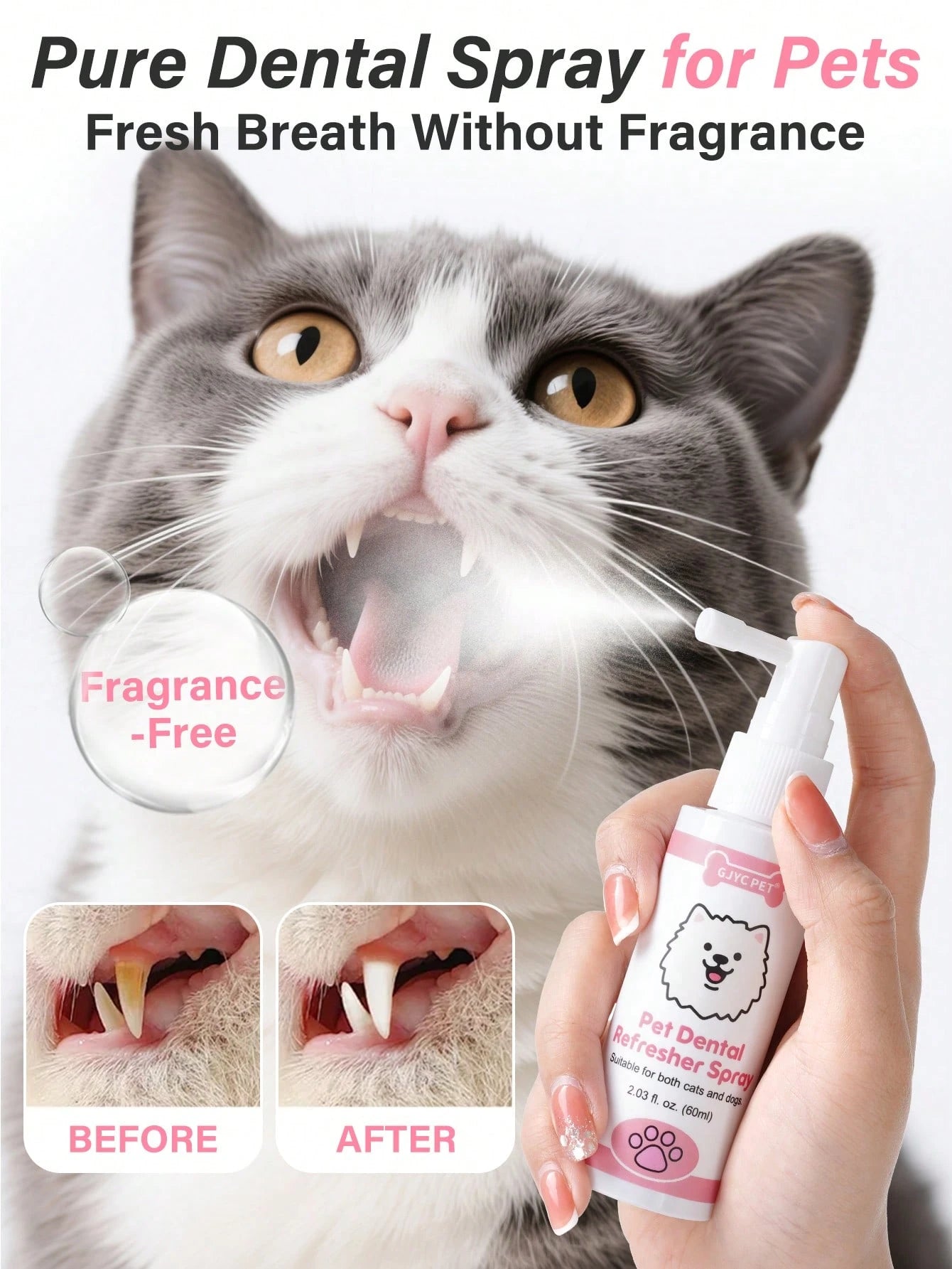 Cat Dental Spray for Fresh Breath & Teeth Cleaning (60ml)