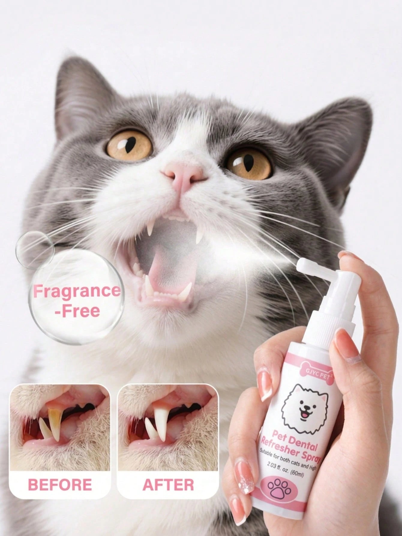 Cat Dental Spray for Fresh Breath & Teeth Cleaning (60ml)