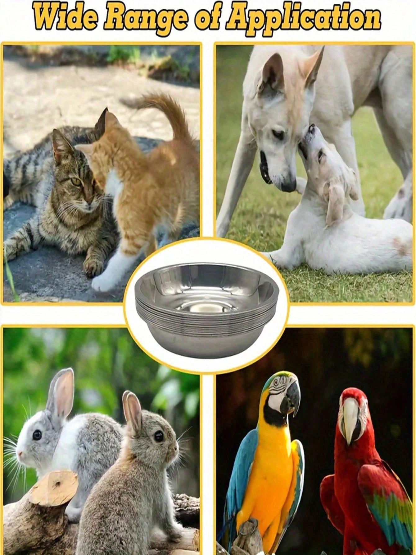 Stainless Steel Bowl | Wide & Shallow Pet Food & Water Dish