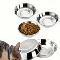 Stainless Steel Bowl | Wide & Shallow Pet Food & Water Dish