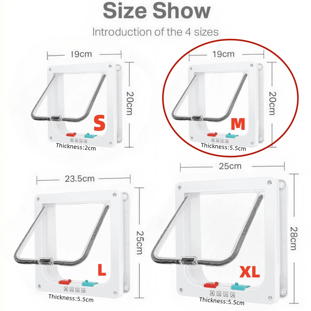 4-Way Lock Cat Door – Weatherproof Pet Flap for Windows & Thin Doors