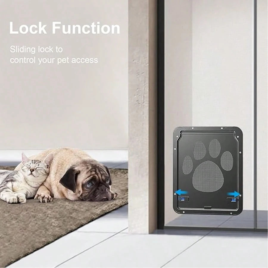 4-Way Lock Cat Door – Weatherproof Pet Flap for Windows & Thin Doors
