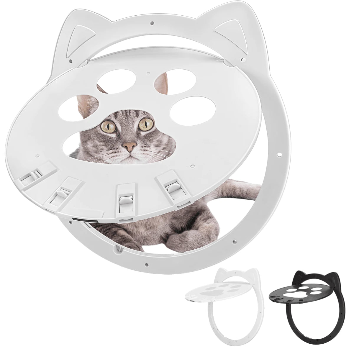 4-Way Lock Cat Door – Weatherproof Pet Flap for Windows & Thin Doors