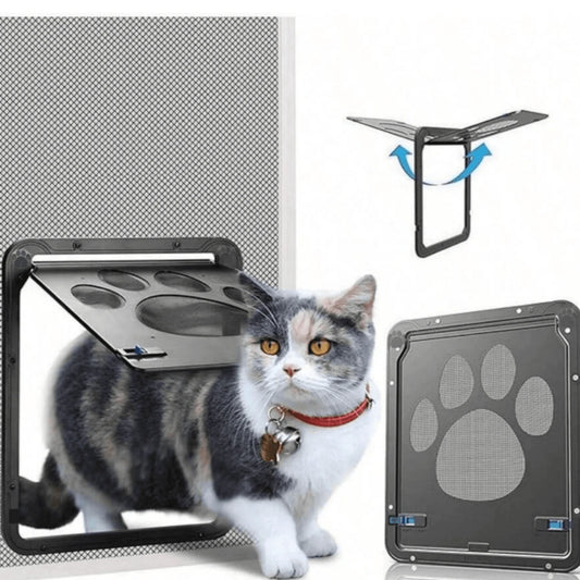 4-Way Lock Cat Door – Weatherproof Pet Flap for Windows & Thin Doors