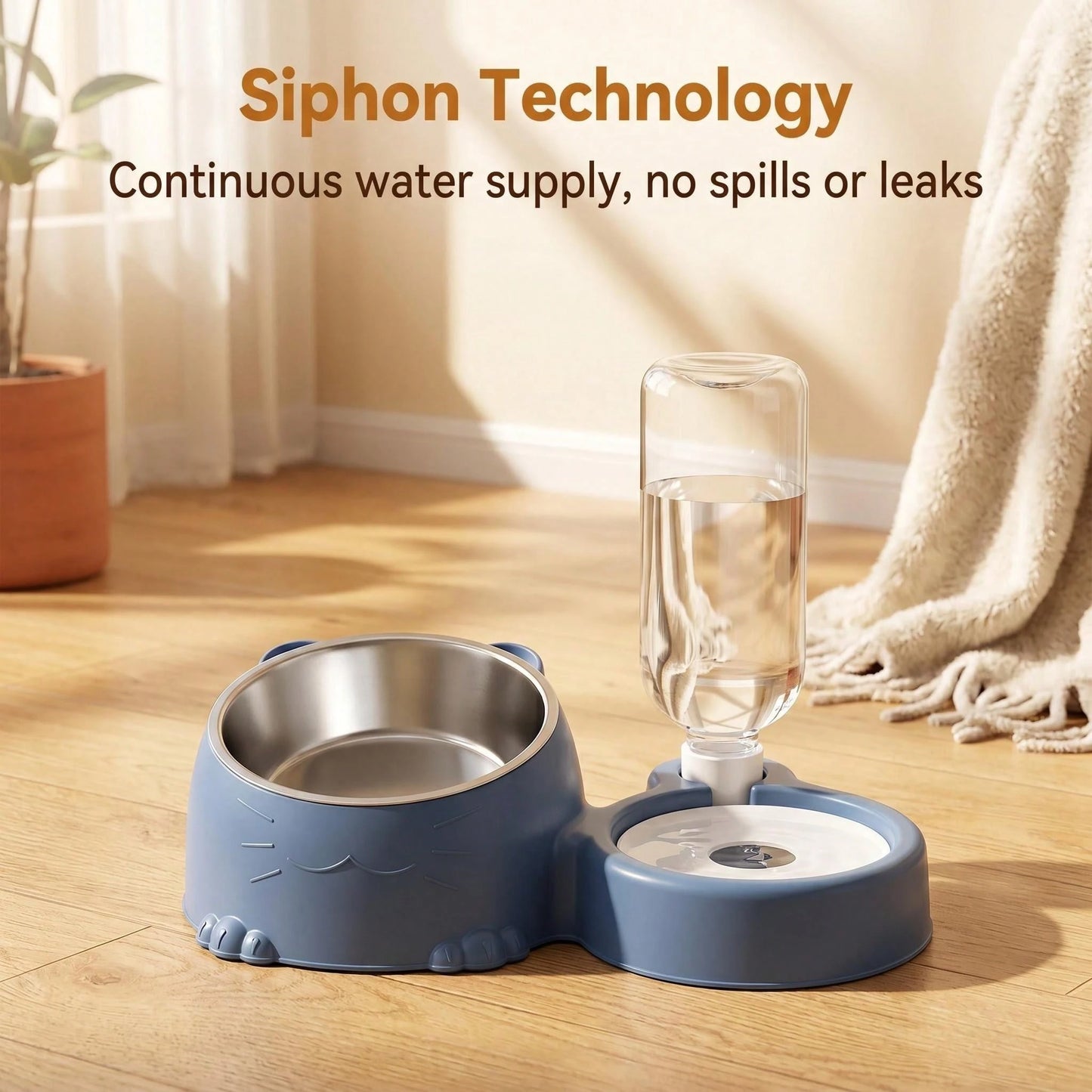 2-in-1 Automatic Cat & Dog Food and Water Bowl – Elevated Pet Feeder